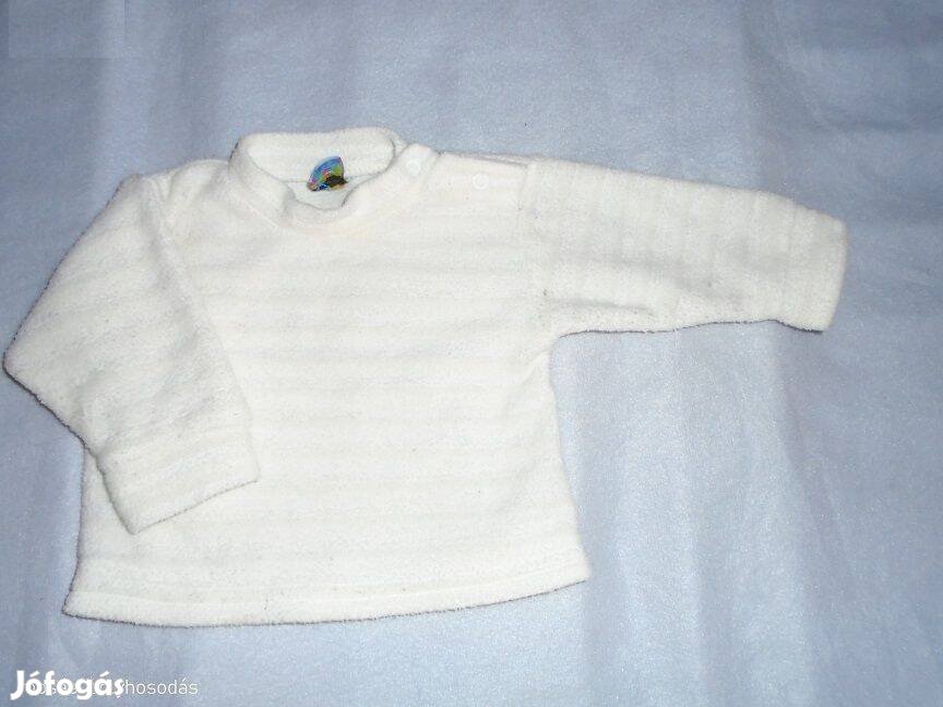 Fehér színű pulóver 3-6 hó (méret 68)