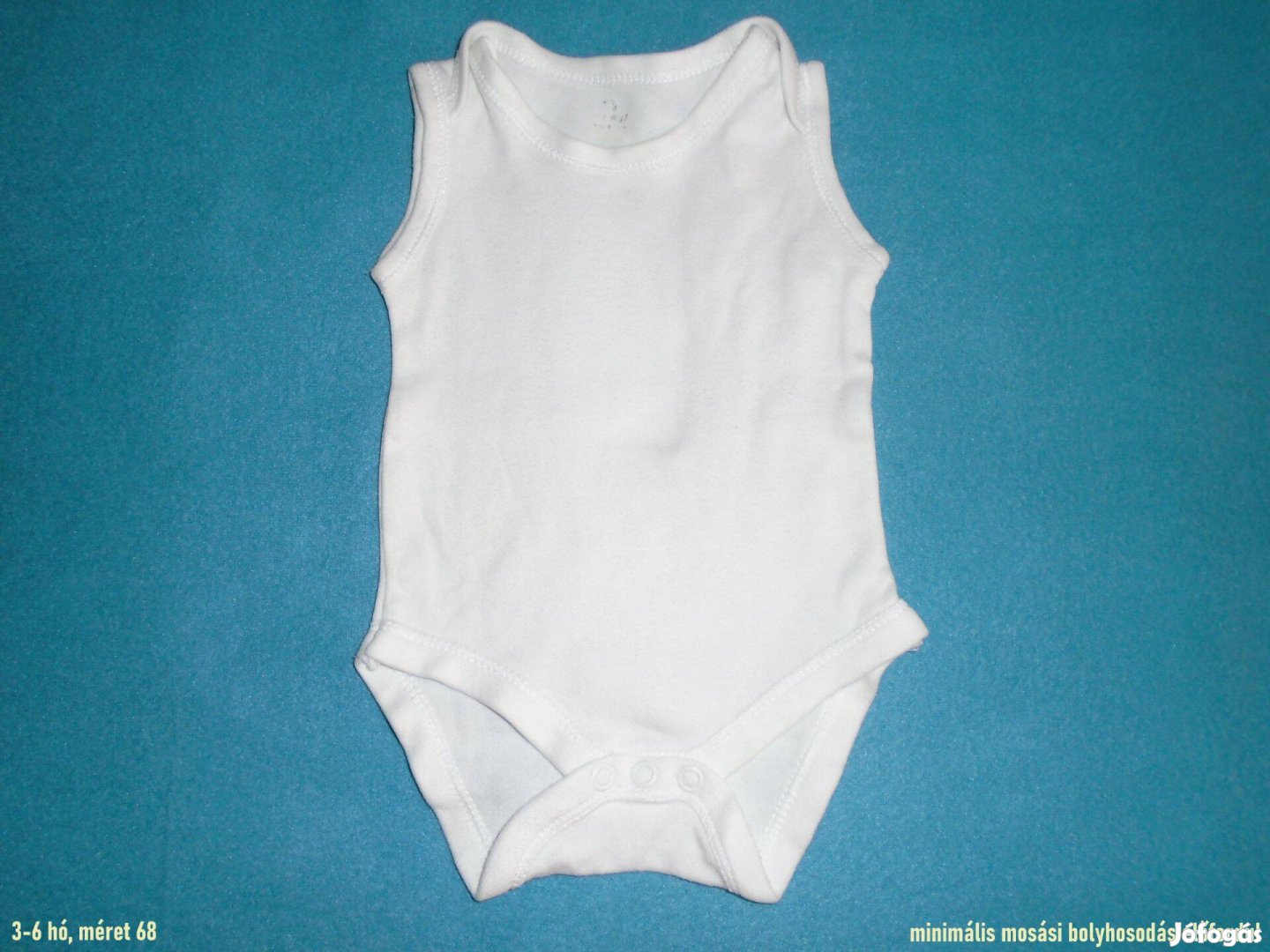 Fehér ujjatlan body 3-6 hó méret 68