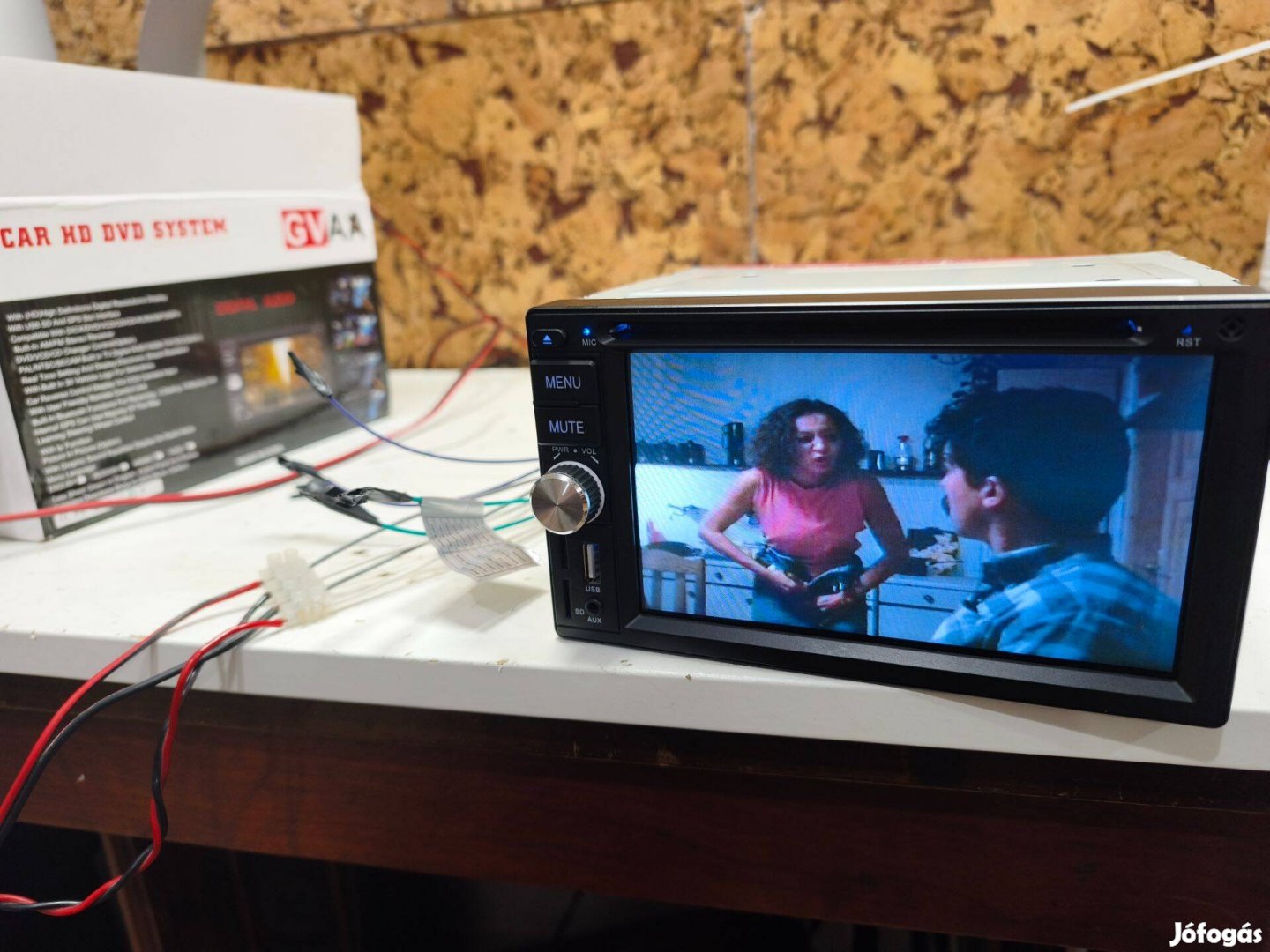 Fejegység 2din bluetooth, DVD , AVI USB