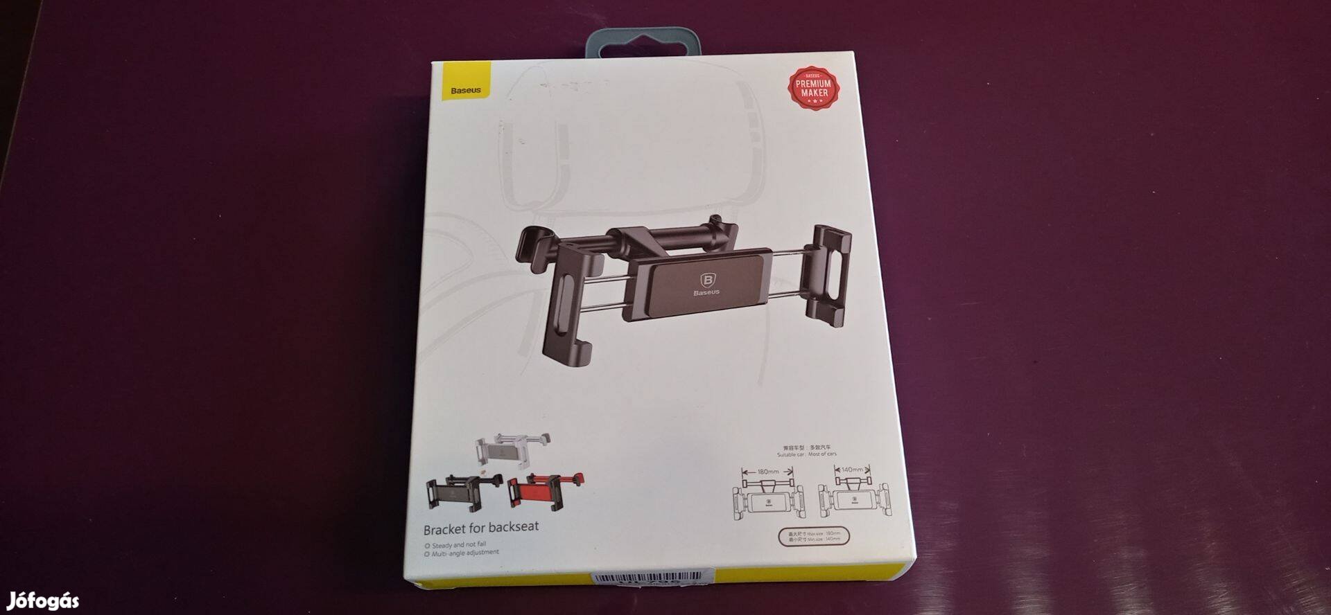 Fejtámlára rögzíthető autós tablet konzol, fekete, 4,7"-12,9" méretig