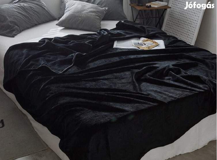 Fekete 200x230cm puha takaró wellsoft ágytakaró pléd