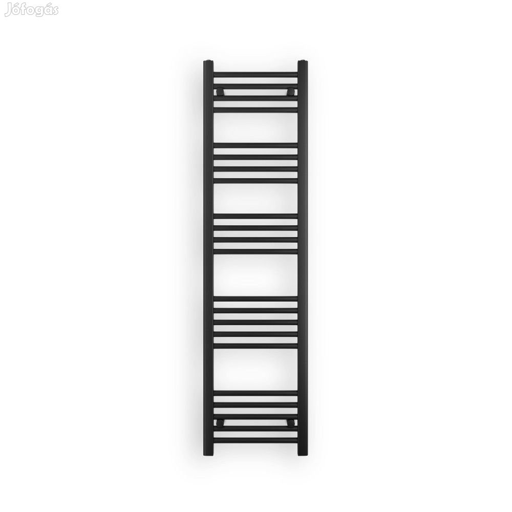 Fekete 400x1500mm törölközőszárítós fürdőszobai radiátor Welland Lux