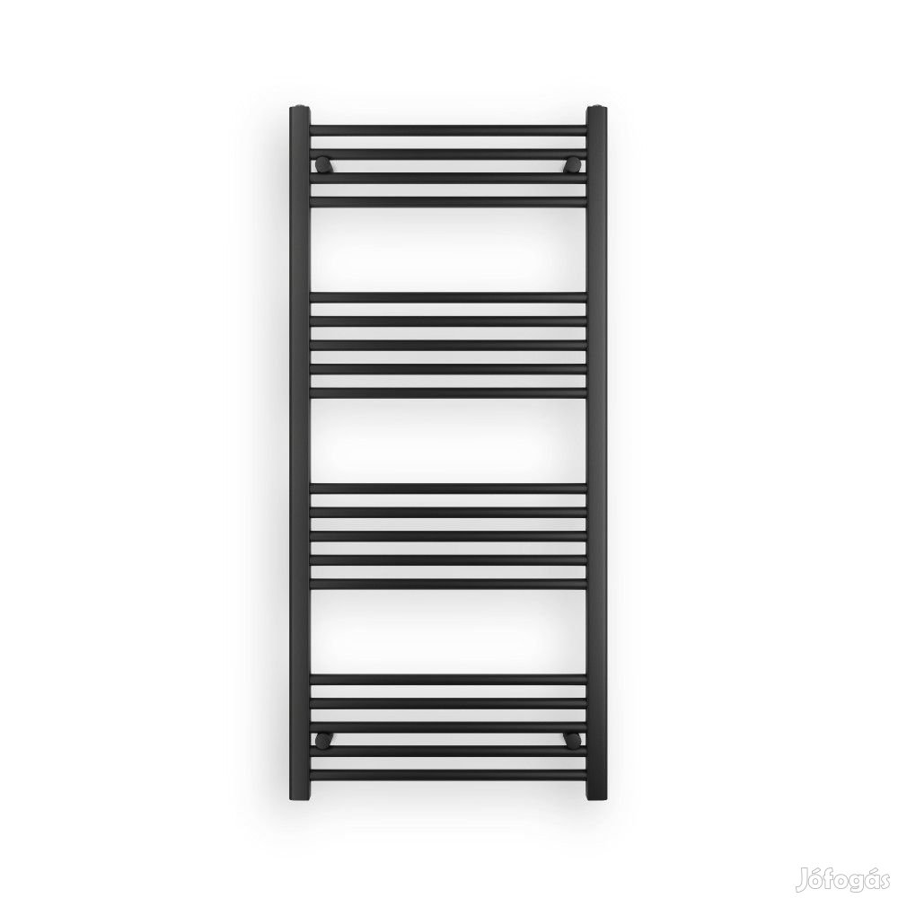 Fekete 600x1300mm törölközőszárítós fürdőszobai radiátor Welland Lux