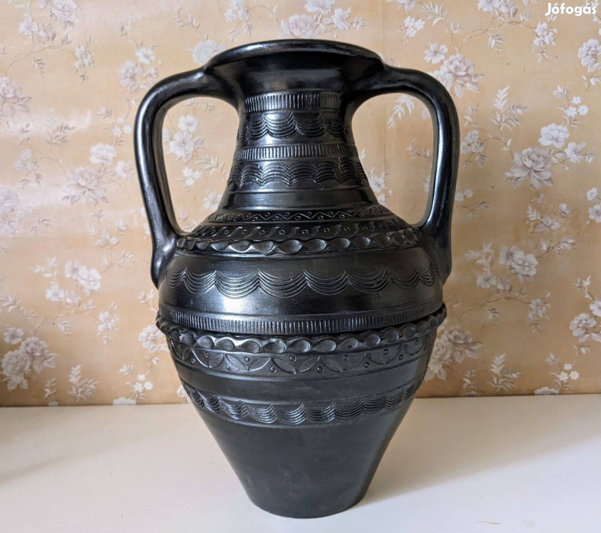 Fekete Amfora! - Hibátlan! - Kerámia! - Magassága 40cm - Black Amfora!