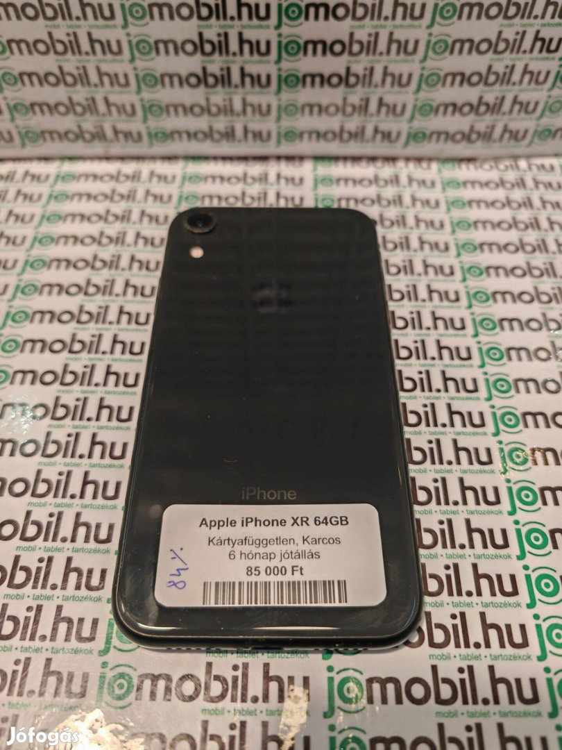 Fekete Apple iphone XR 64GB független mobiltelefon jótállással