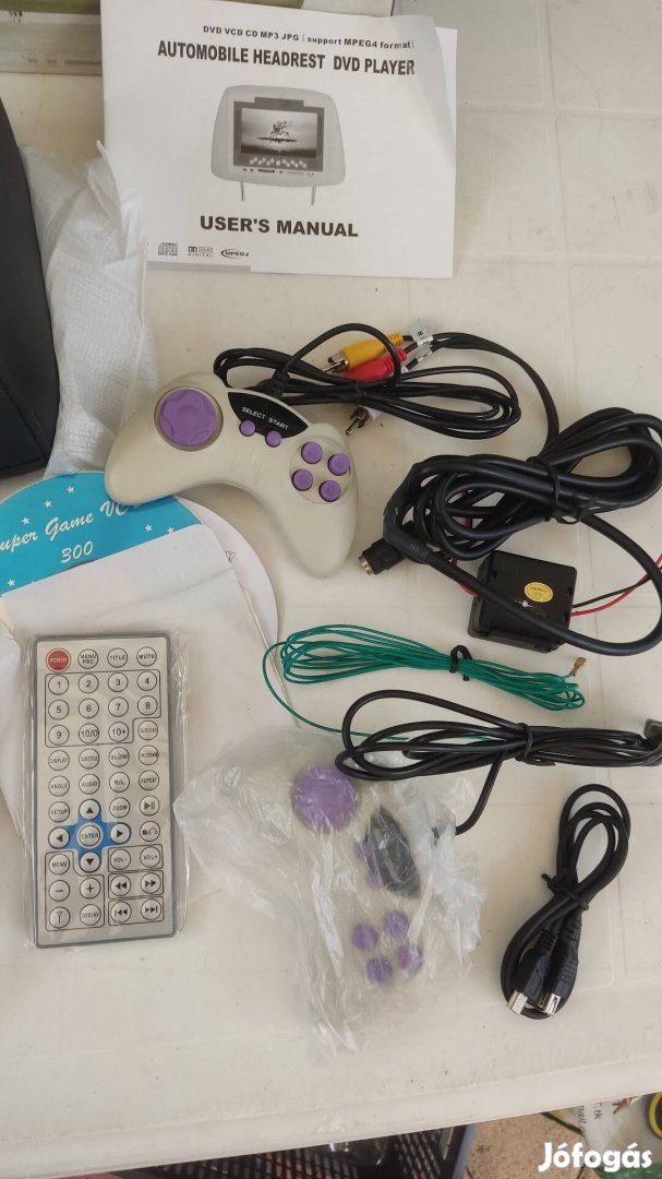 Fekete Dvd fejtámla monitor elektromos autóba újonnan
