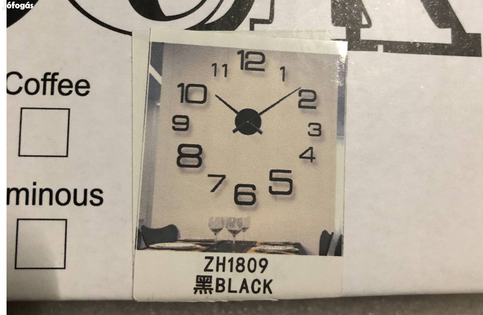 Fekete Felragasztható 3D Falióra készítő szett - 50 cm