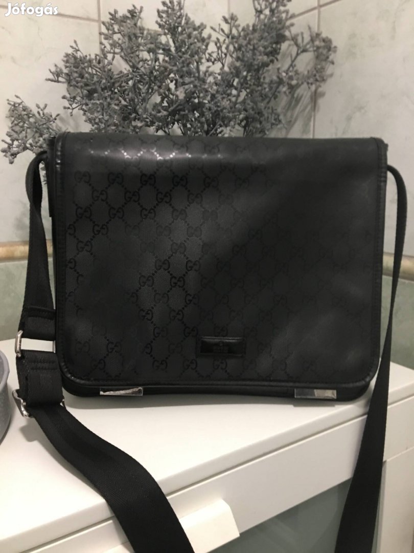 Fekete Gucci stilusú crossbody váll / oldal táska