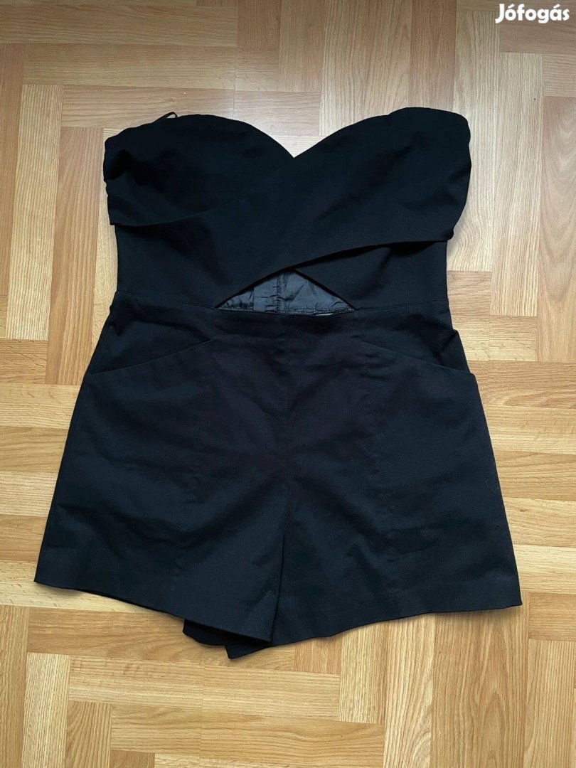 Fekete H&M cutout romper jumpsuit kezeslábas