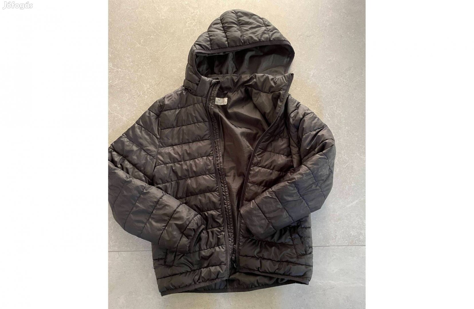 Fekete H&M fiú könnyű kabát 10-12 éves 152 cm