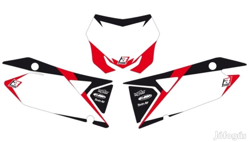 Fekete Madár grafikus első rendszámtábla matricák fehér Suzuki RM-Z450