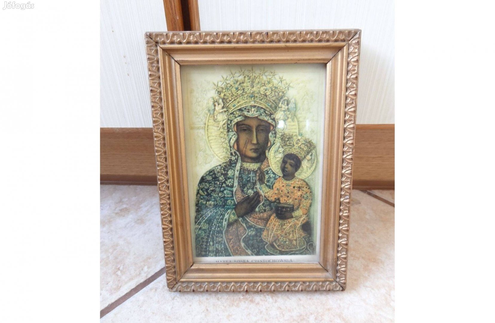 Fekete Madonna vallási keretezett print kép falra akasztható