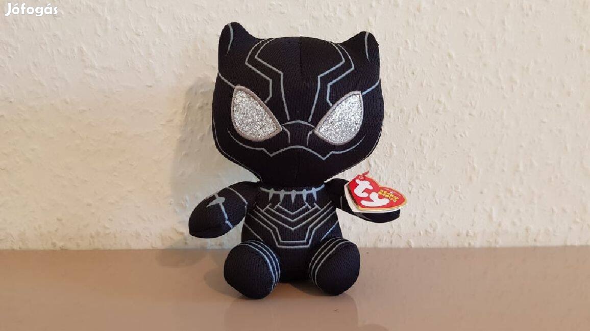 Fekete Párduc Black Panther Marvel plüss 16 cm Új számlával