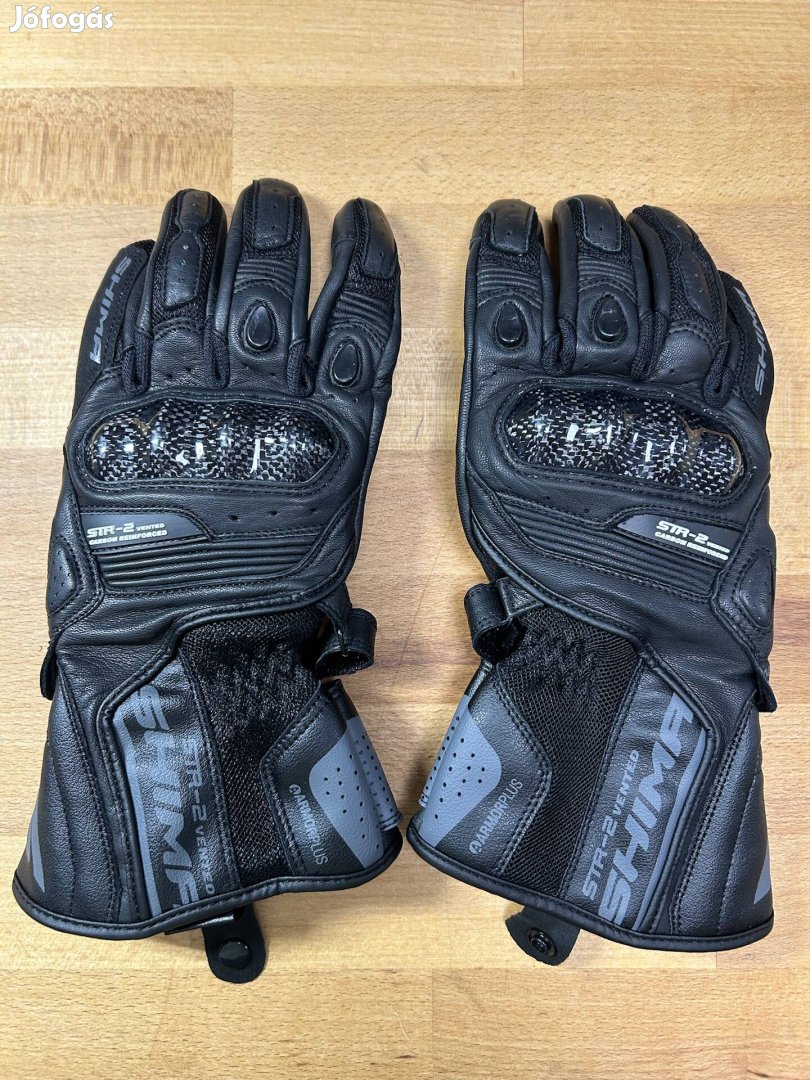 Fekete Shima STR-2 motoros kesztyu, meret:XL