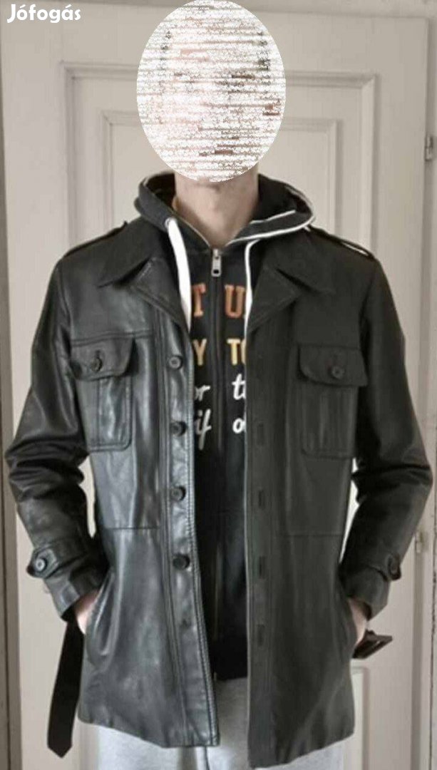 Fekete, alig használt, 56-os méretű német bőrdzseki