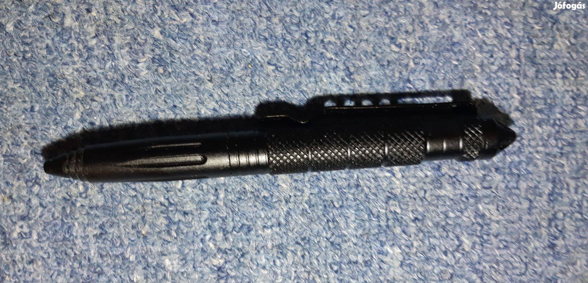 Fekete, taktikai fém toll irídium bevonatú üvegtörő/karctű véggel elad