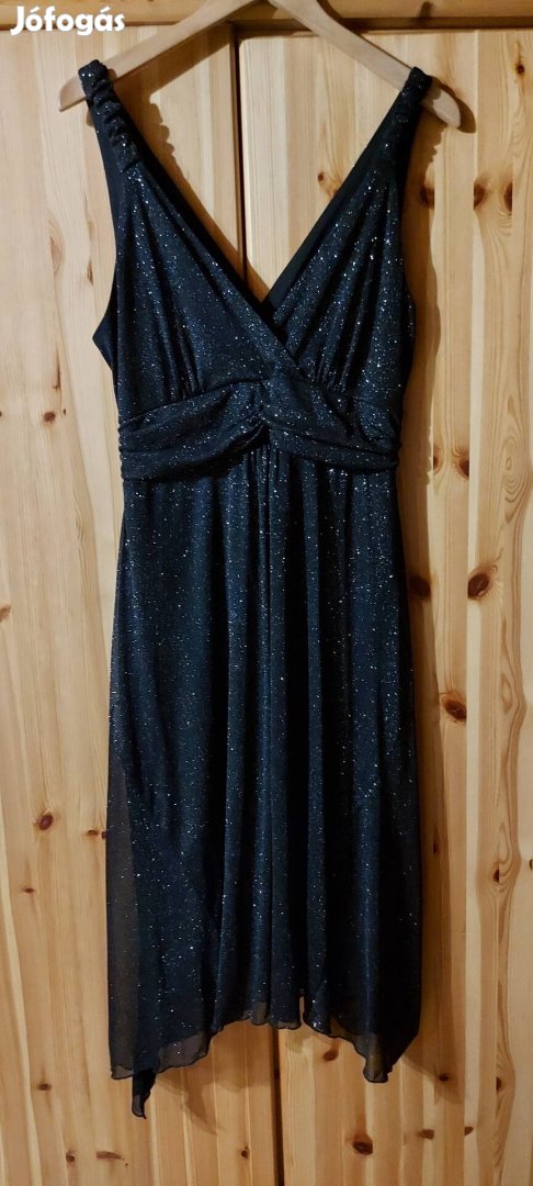 Fekete csillogó alkalmi ruha 18 44 46 L XL