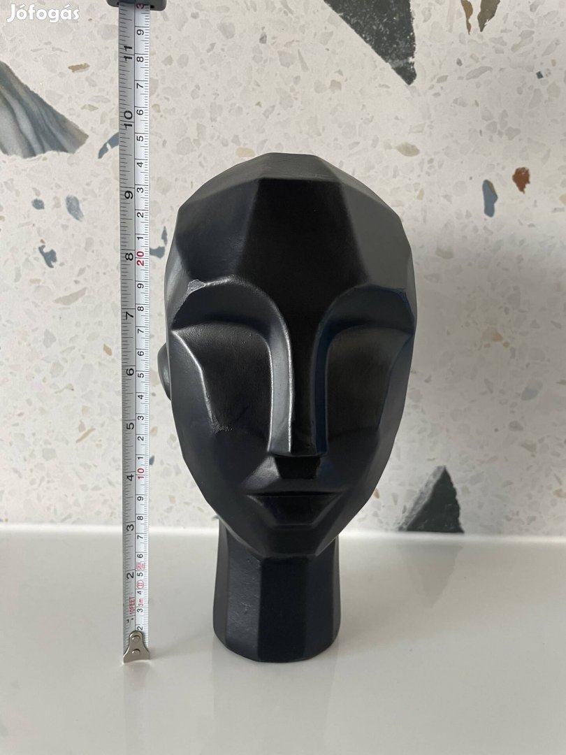 Fekete fej figura szobor dekor dekoráció beton dísztárgy nem ikea