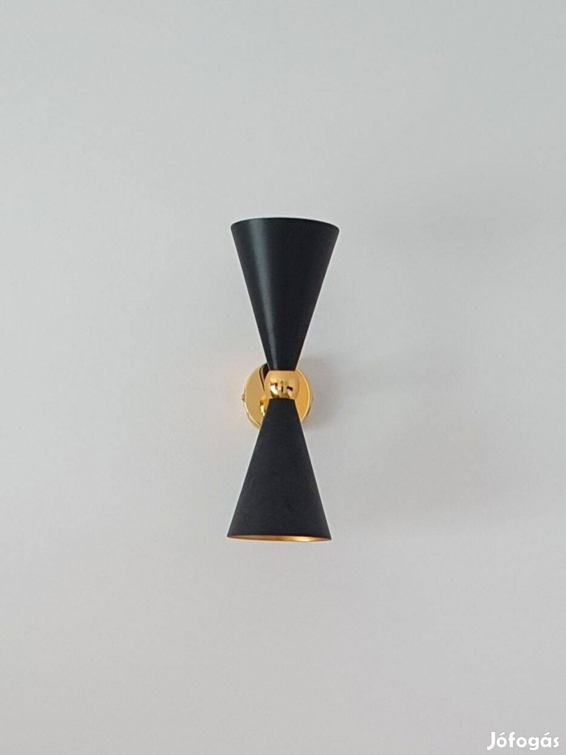 Fekete fém fali lámpa (2×E14)