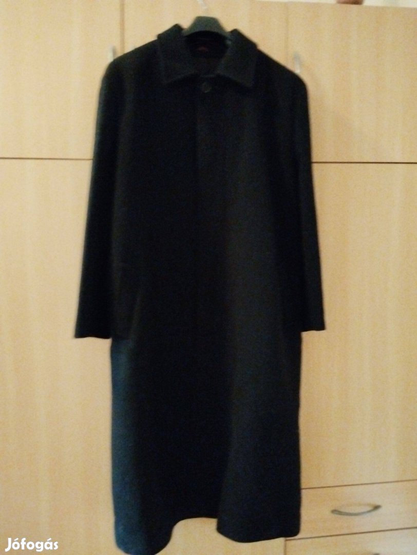 Fekete hosszú téli szövet kabát