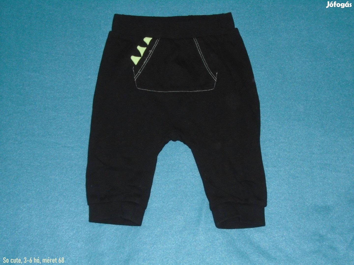 Fekete jogger nadrág 3-6 hó méret 68