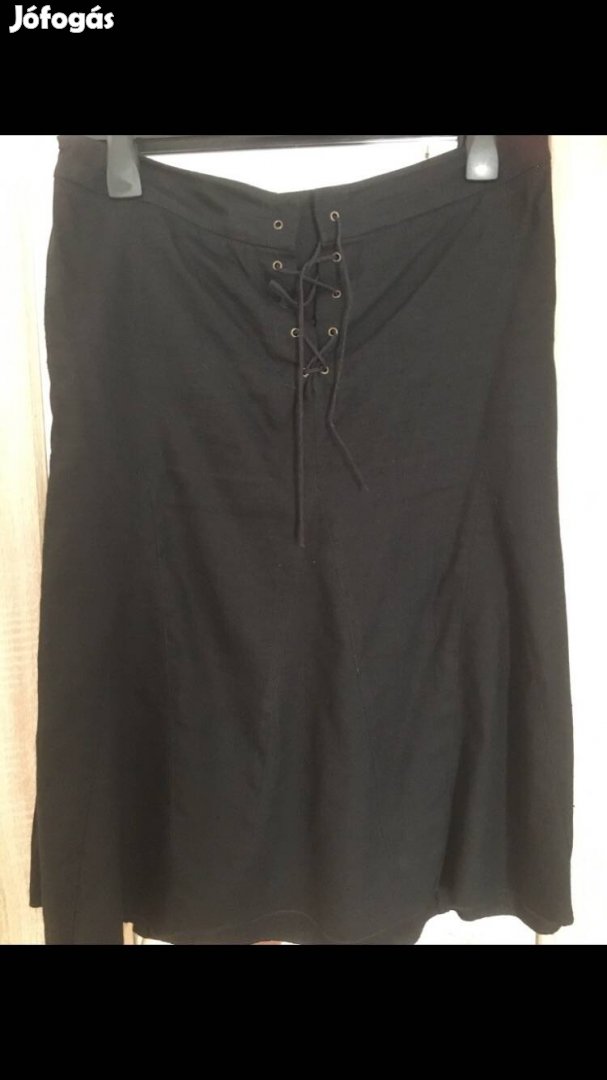 Fekete lenvászon szoknya olcsón eladó
