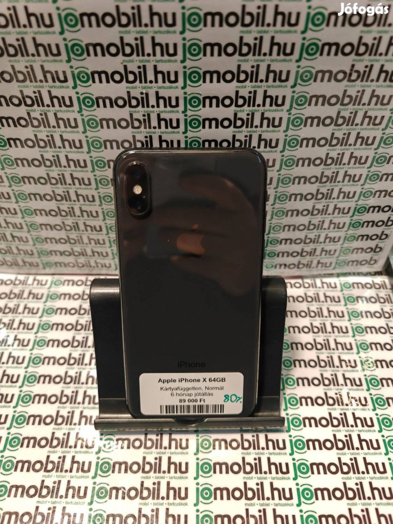 Fekete megkímélt Apple Iphone X 64GB független mobiltelefon