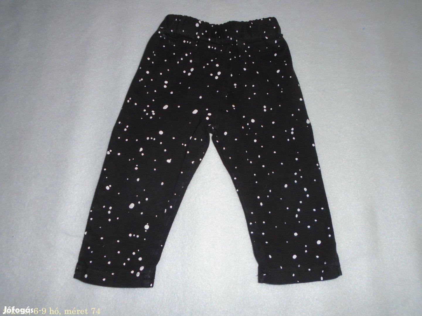 Fekete mintás nadrág 6-9 hó méret 74