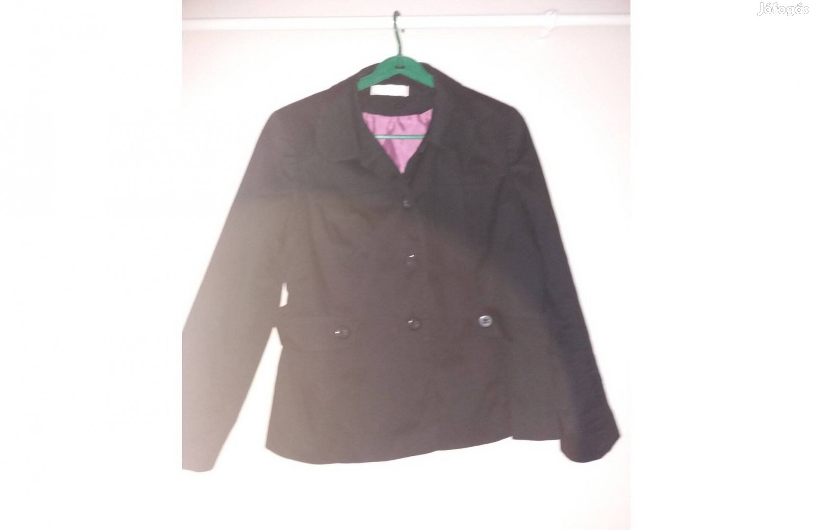 Fekete női átmeneti kabát gombos George 44-48-as bő fazon
