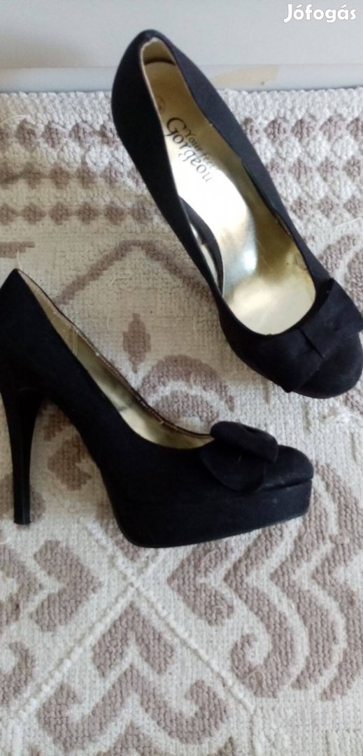 Fekete platform elegáns női cipő 38-as