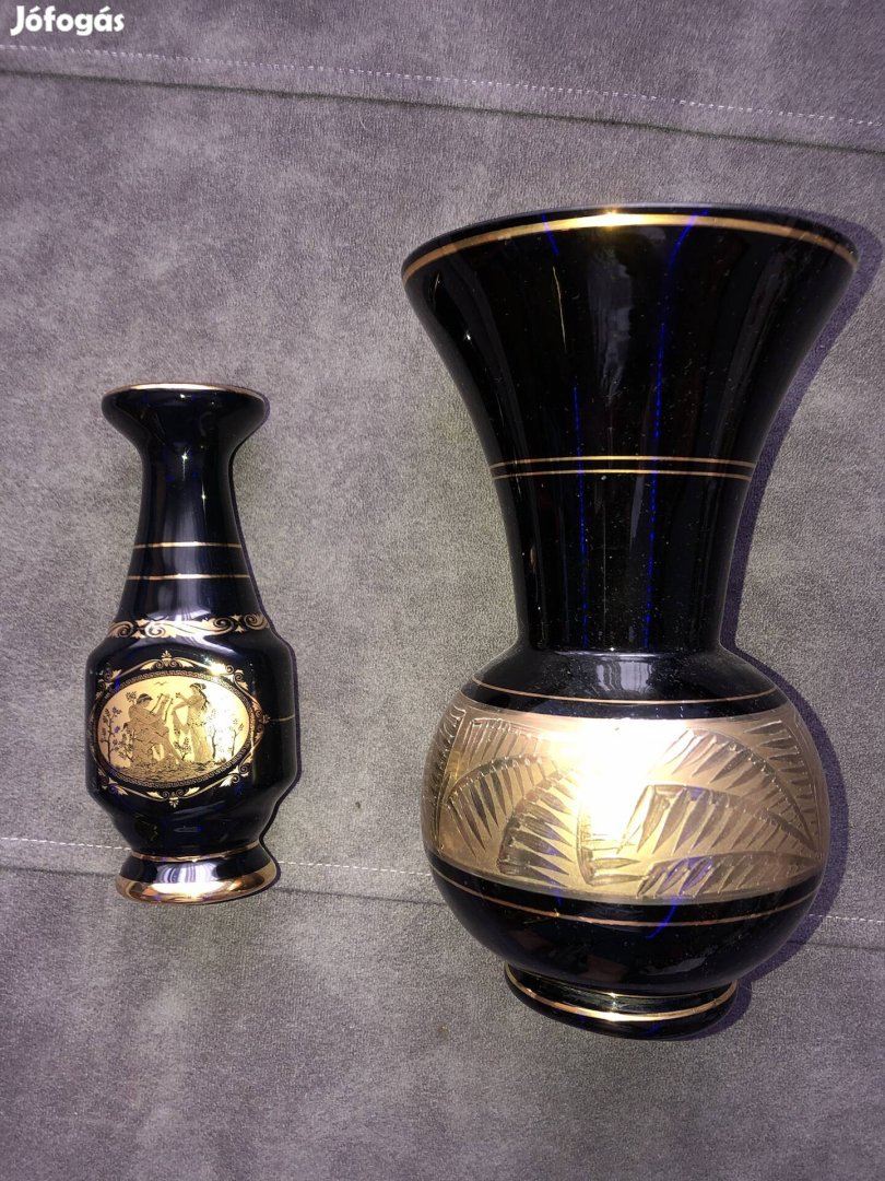 Fekete porcelán vázák. Moser típus