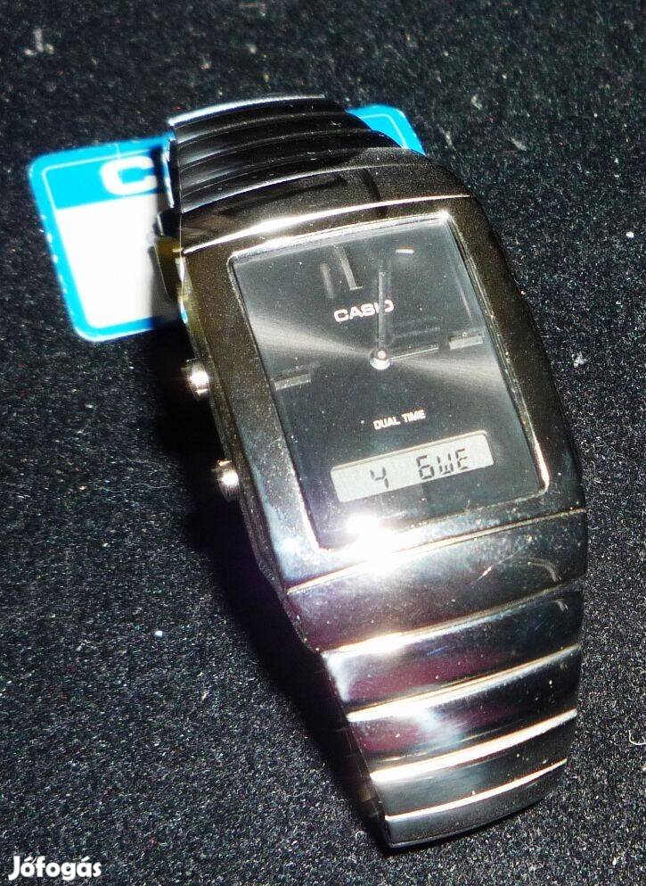 Fekete számlapos fémszíjas Casio karóra