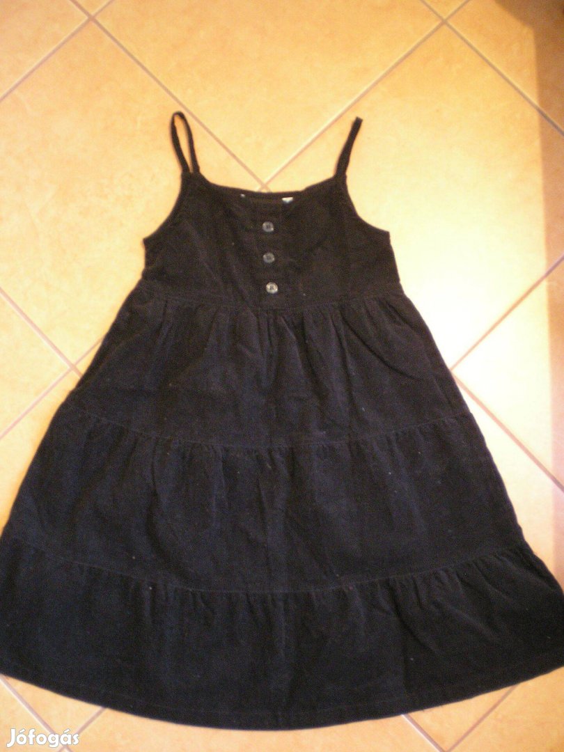 Fekete színű, ujjatlan ruha 6-8 éves kislányra