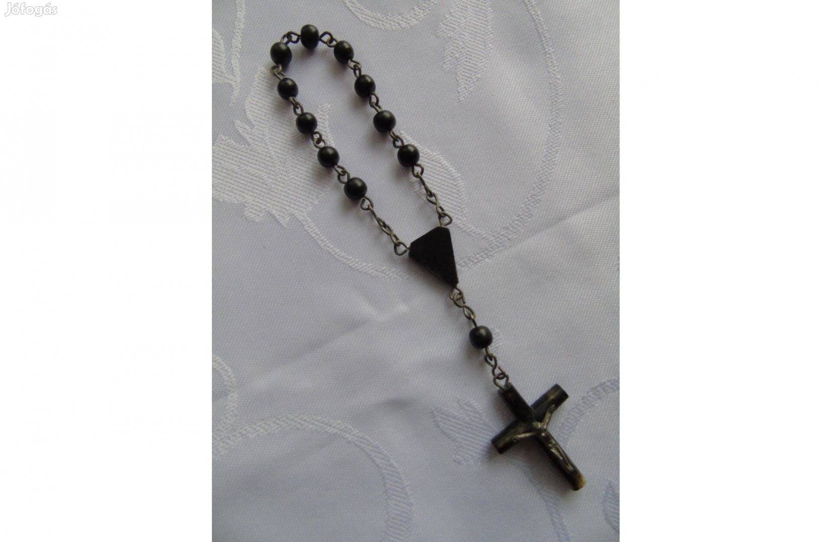 Fekete színű ásványkő 1 tizedes rózsafüzér Havannából