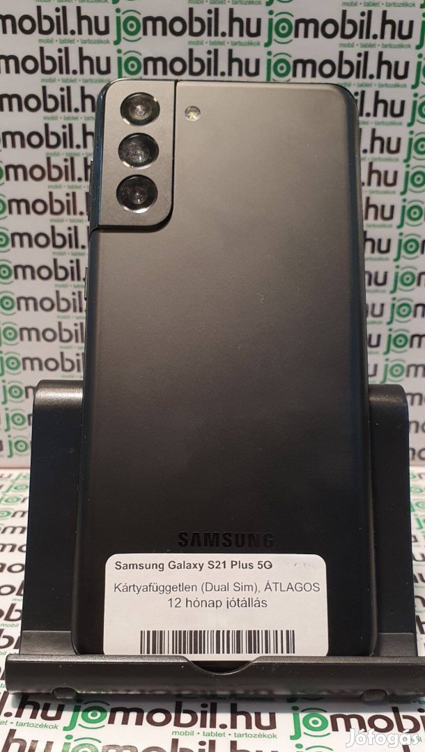 Fekete színű megkímélt Samsung S21 Plus 5G 8/128GB dual sim