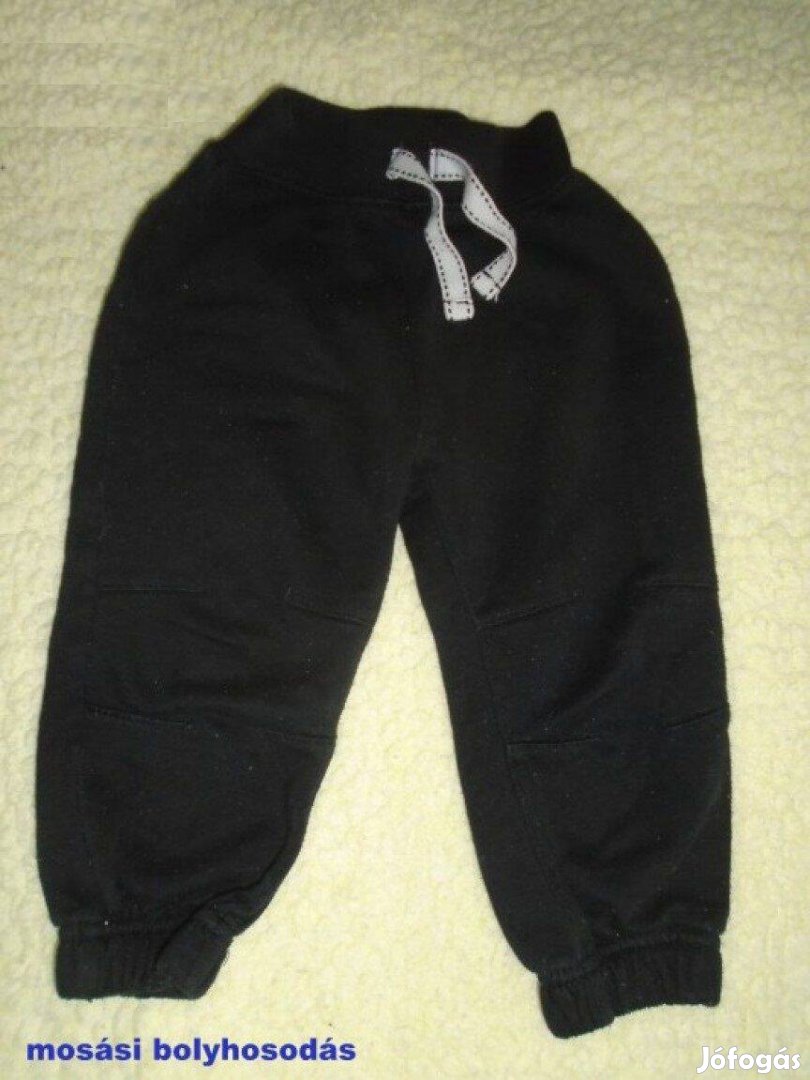 Fekete színű szabadidőnadrág nadrág 12-18 hó méret 80 86