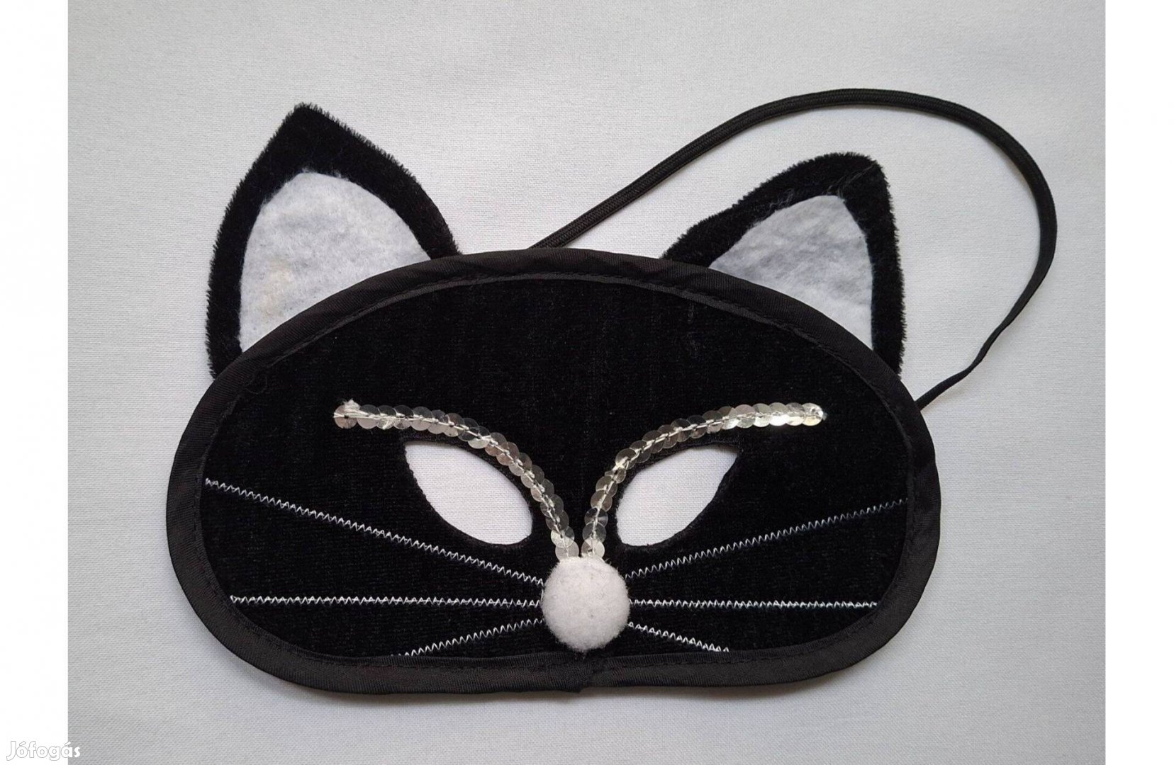 Fekete textil cica álarc Mérete 19,5 x 14 cm 450 Ft