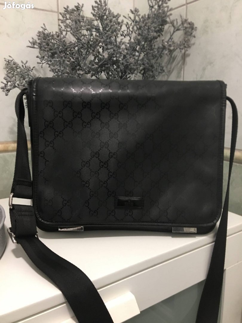 Fekete uniszex Gucci stilusú crossbody oldal / váll táska