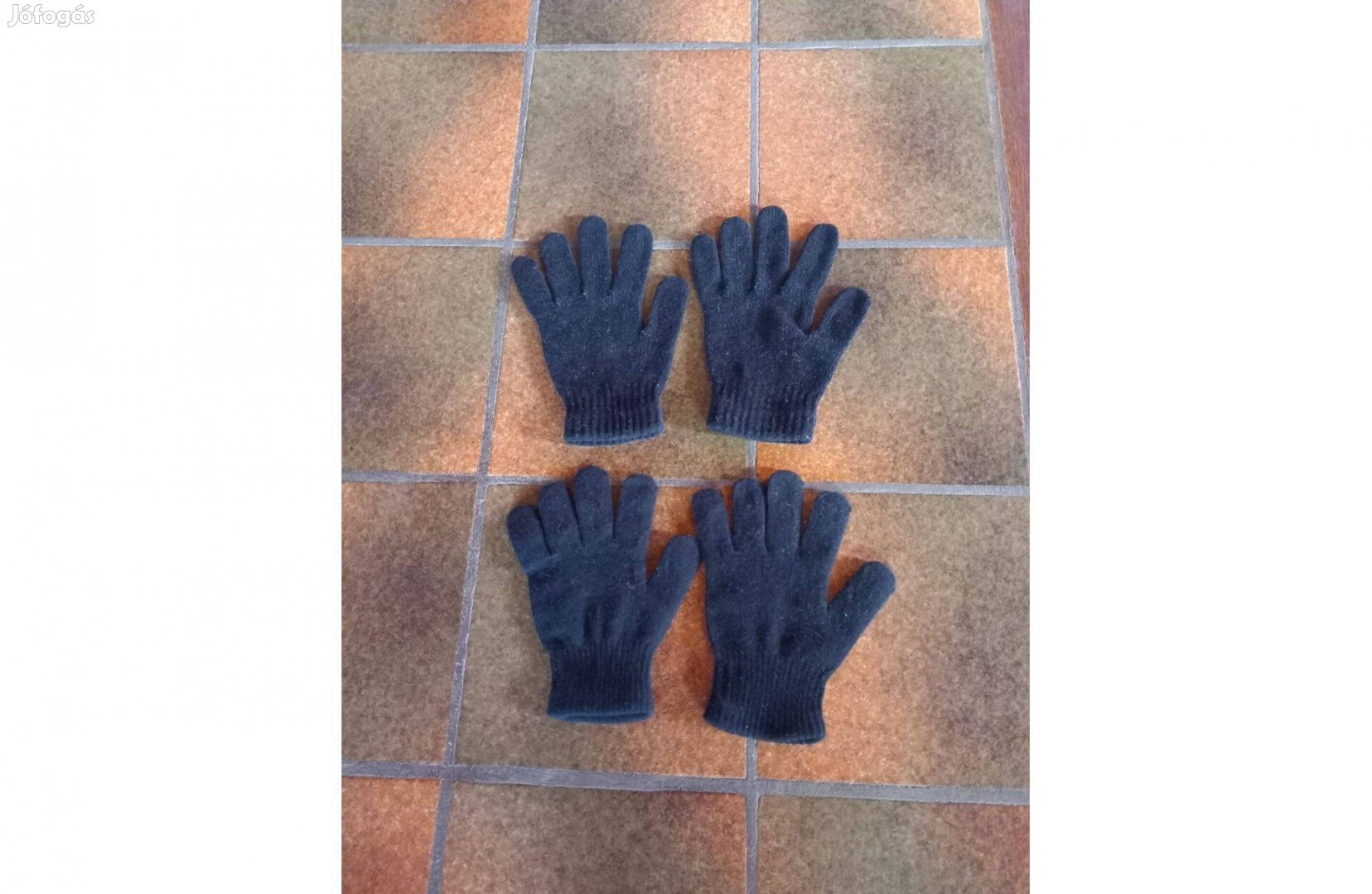 Fekete zsenília kesztyű 2 pár - Új