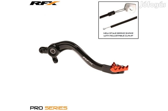 Fékpedál RFX Pro standard kemény eloxált fekete / narancssárga SX / TC