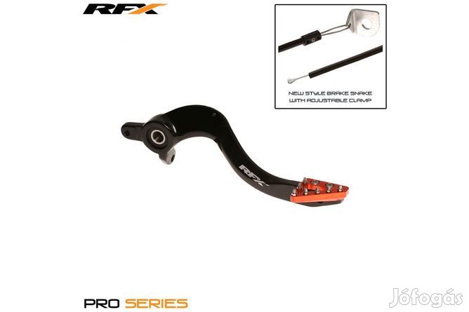 Fékpedál RFX Pro standard kemény eloxált fekete/narancs KTM/Husqvarna