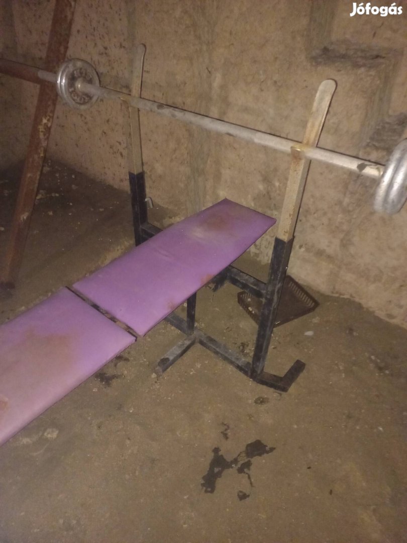 Fekvenyomó pad hátazó gép kondi gép súly rúd fitnesz