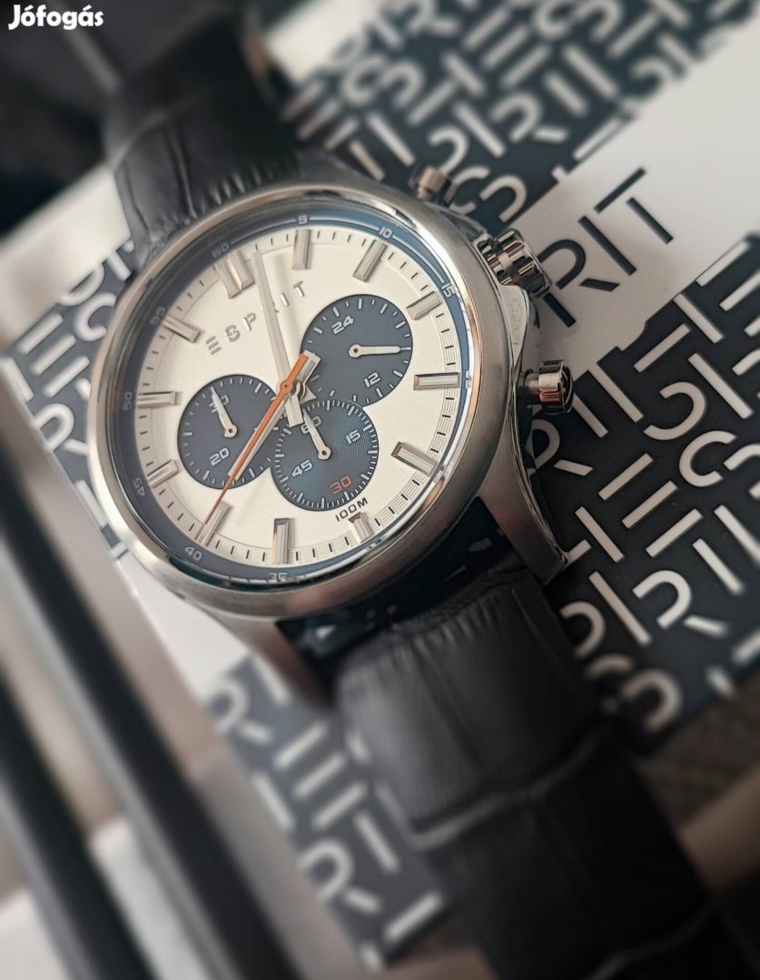 Félár alatt! Új Esprit férfi óra karóra 45mm panda chrono
