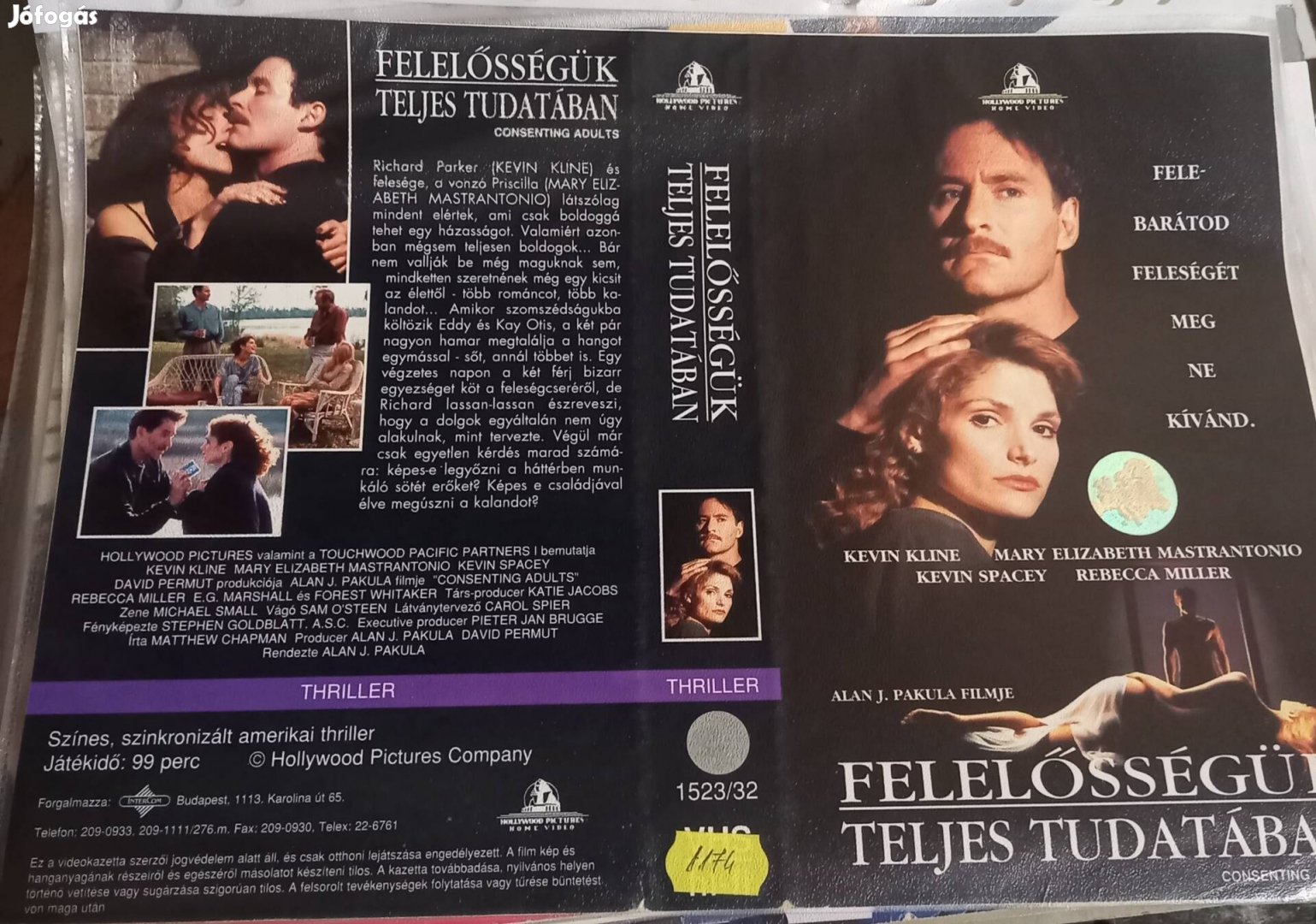 Felelőségünk teljes tudatában - thriller vhs - Kevin Kline