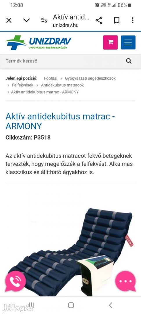 Felfekvés elleni matrac