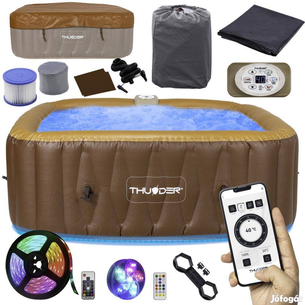 Felfújható jacuzzi, mobiljacuzzi Whirpool Thunder Breve (ózon, ledfény