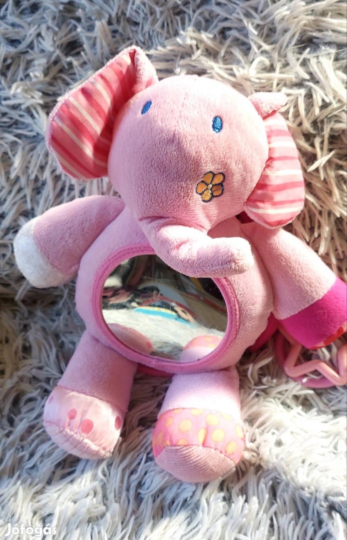 Felhúzható zenélő plüss elefánt rózsaszín kislány babajáték hibátlan