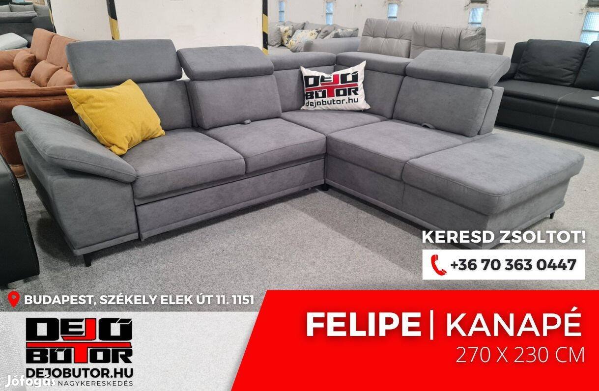 Felipe Long XL gray kanapé ülőgarnitúra 270x230 cm sarok ágyazható