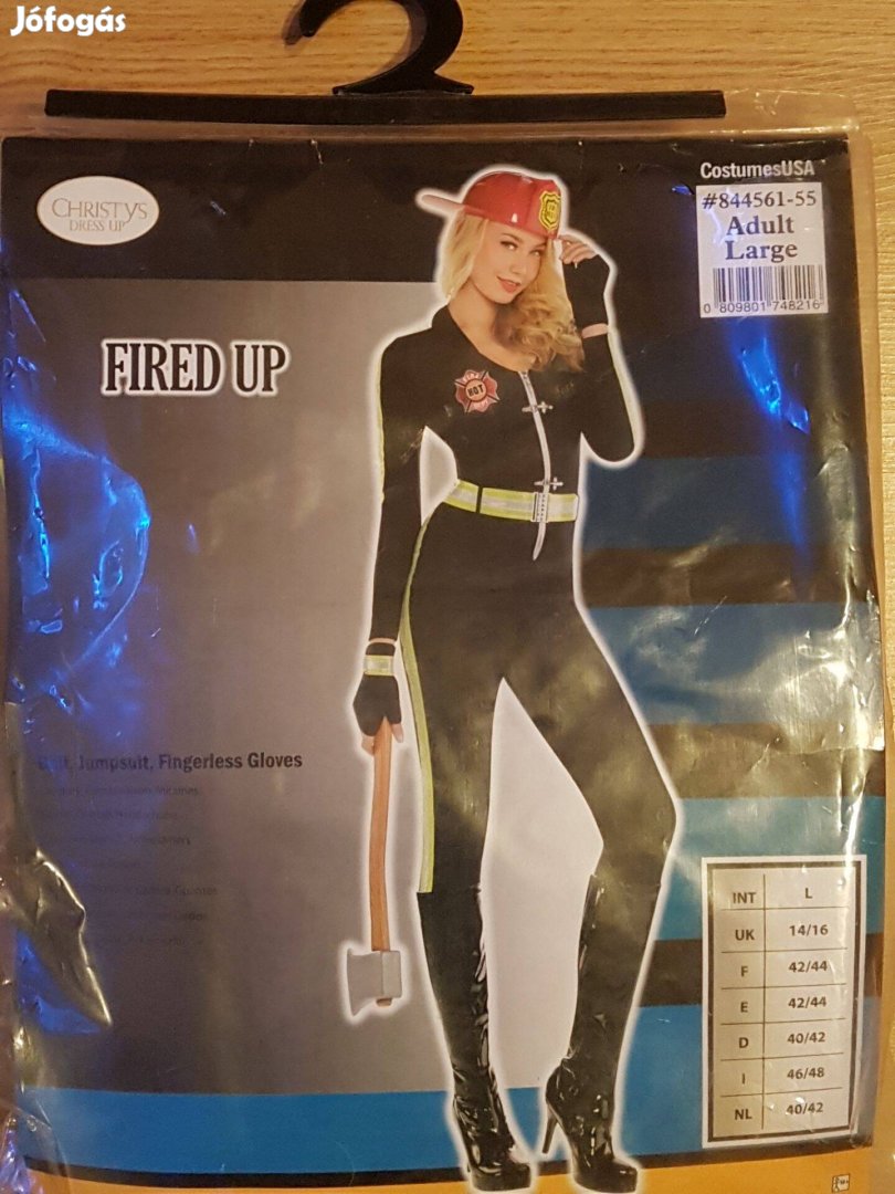 Felnőtt farsangi jelmez női tűzoltó ruha