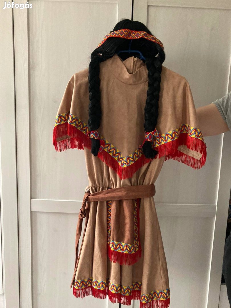Felnőtt női indián ruha,parókával, s-m méretben eladó